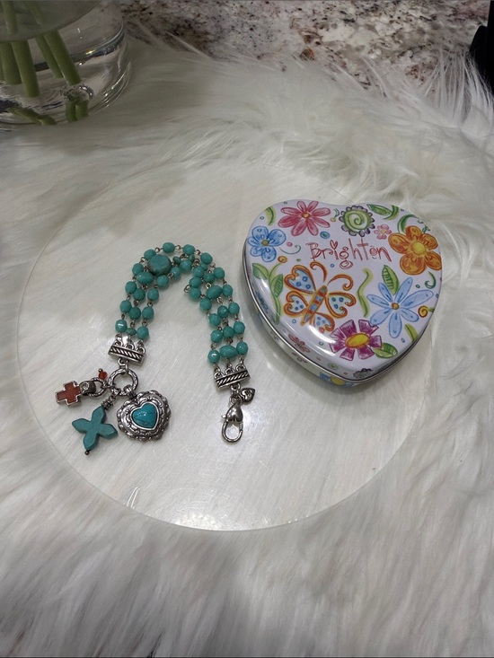 Brighton Jewelry - 🩵 Brighton Southwest Turquoise Charm Bracelet with Silver Accents
